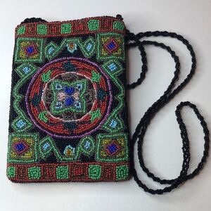 VINTAGE Christiana Multicolor Beaded Crossbody or Shoulder Bag NWT